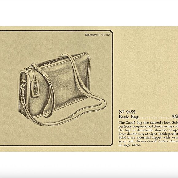 Coach Vintage - 1960s-70s NYC Basic Bag #9455 in Black, Glue in Creed, Pre-Talon - Picture 6 of 15